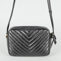 YVES SAINT LAURENT 2022 Black Leather Small "Lou" Handbag