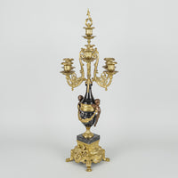 Cast Brass And Stone 7-Light Candelabra Set Of 2