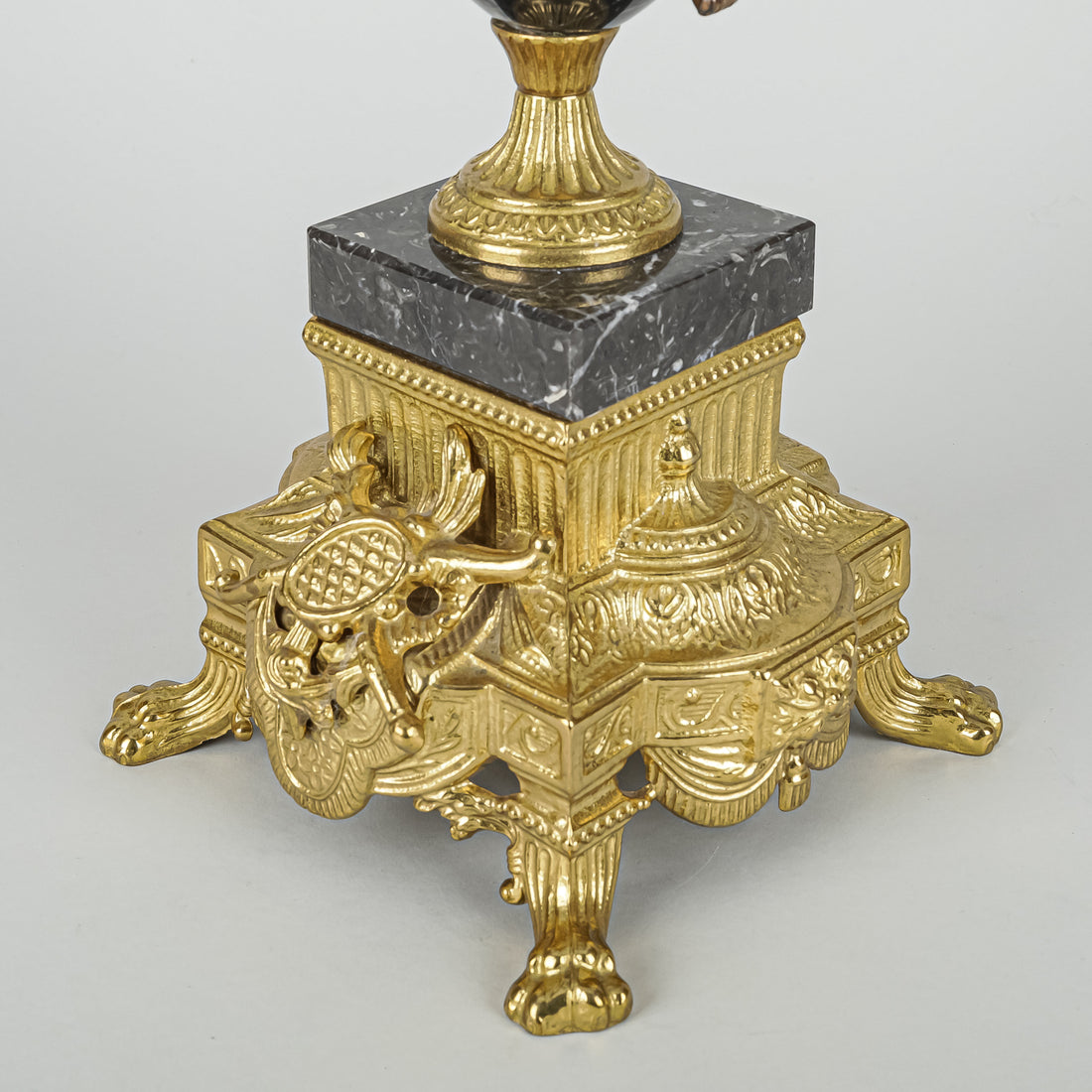 Cast Brass And Stone 7-Light Candelabra Set Of 2