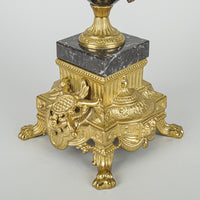 Cast Brass And Stone 7-Light Candelabra Set Of 2