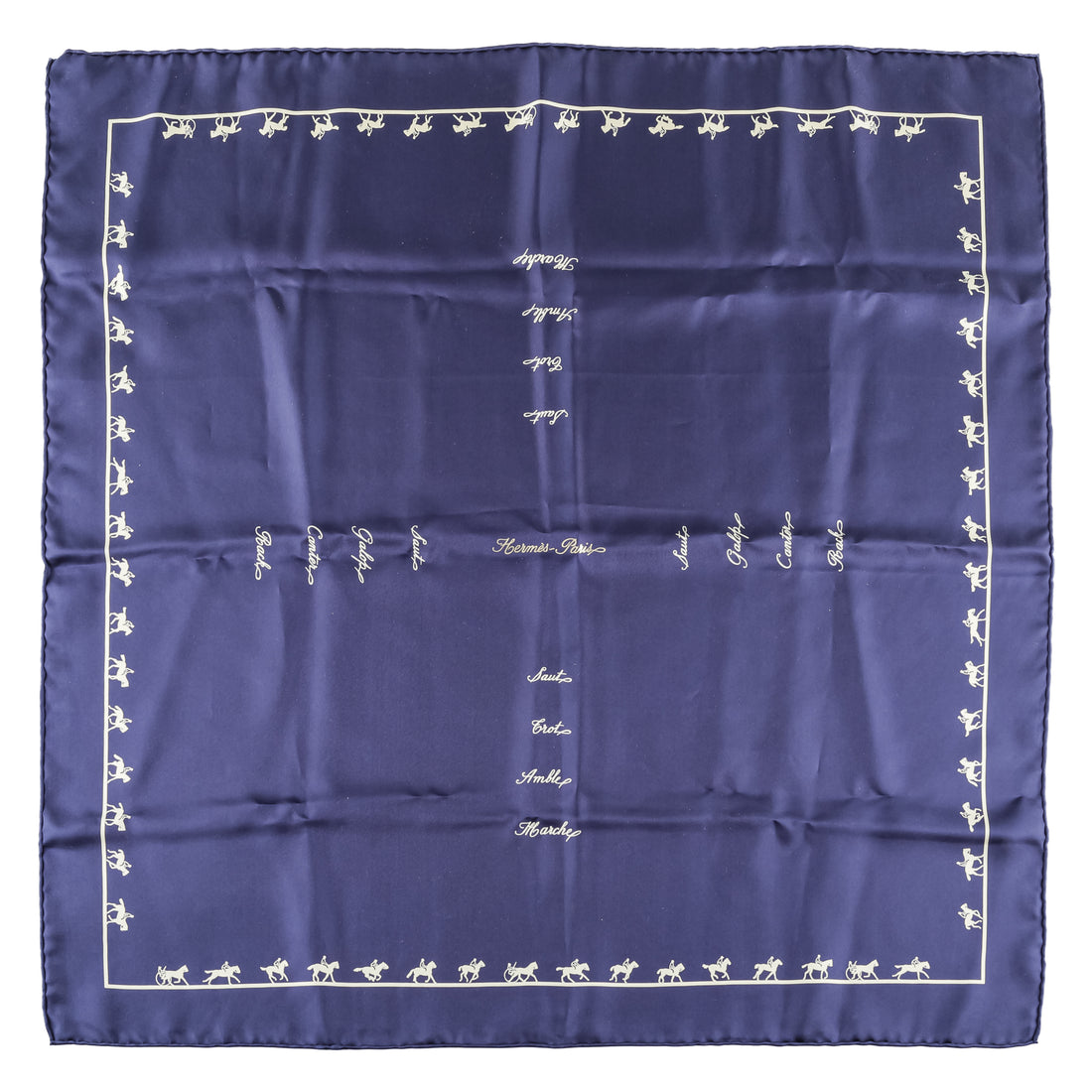 HERMES Carre 70  Reissue 2019 Blue "Les Allures" Silk Scarf
