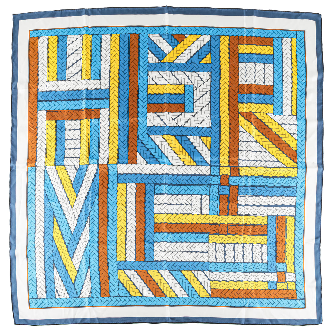 HERMES 2023 Carre 90 "Tressses H" Silk Scarf