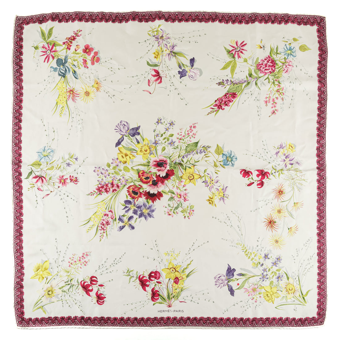 HERMES VNTG 1961"Fleurs et Galons" Scarf