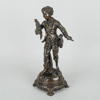 After E. Bruchoin (French 19thC) Boy With Nest of birds