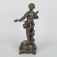 After E. Bruchoin (French 19thC) Boy With Nest of birds