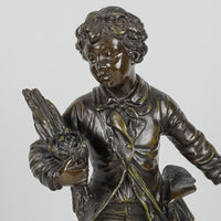 After E. Bruchoin (French 19thC) Boy With Nest of birds