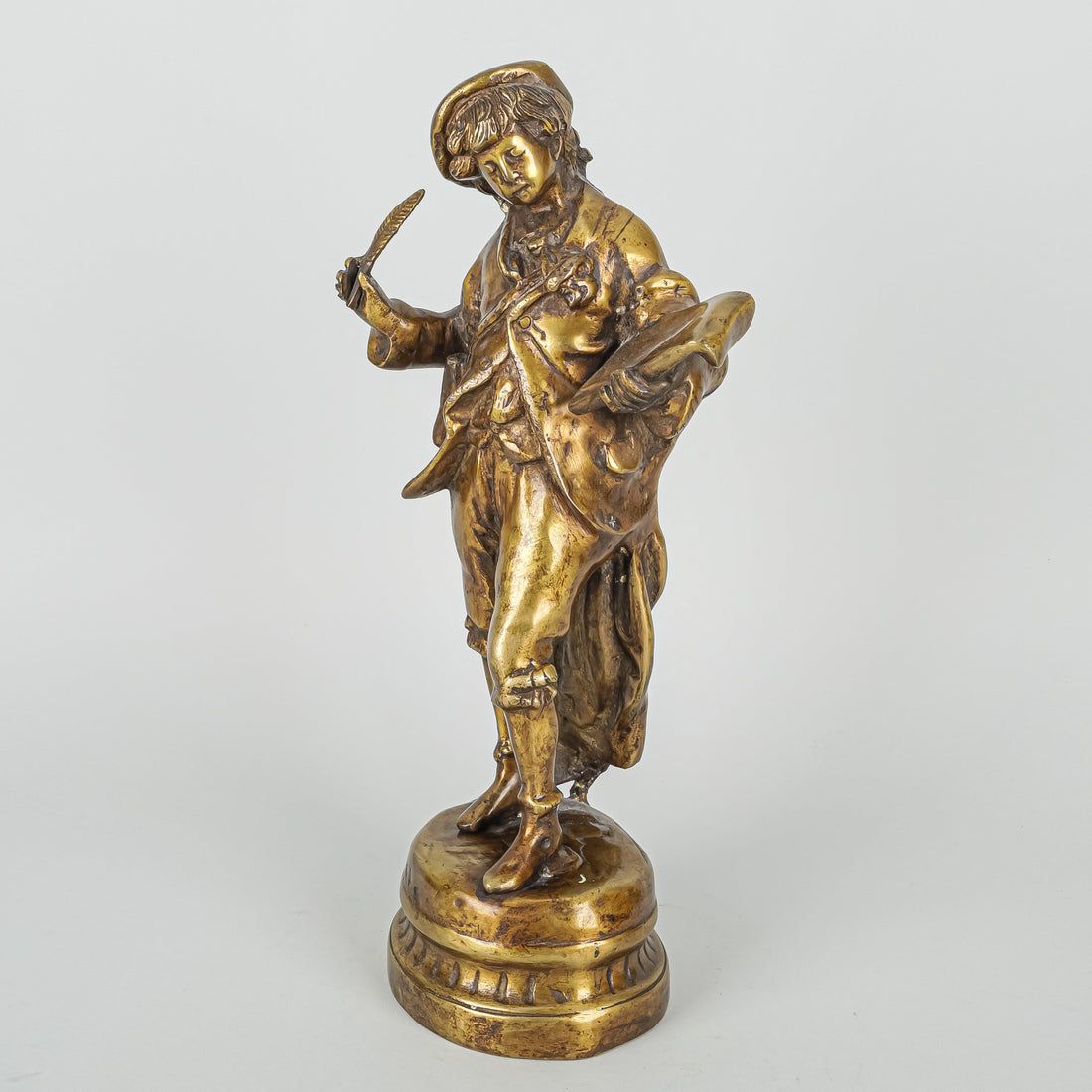 After E. Rancoulet (French 19thC) Boy With Quill and Quire