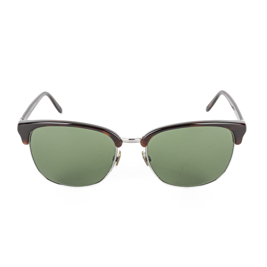 GUCCI Brown Rectangular Half-Rim Sunglasses