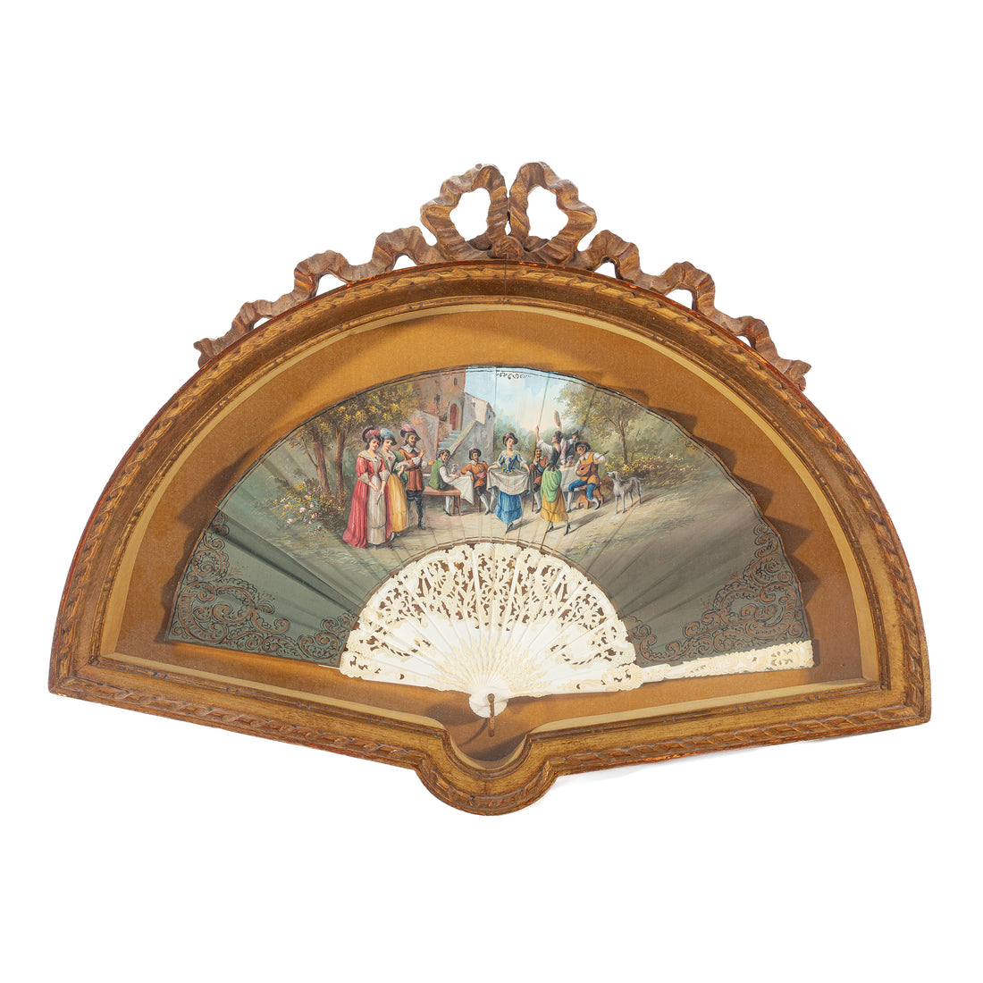 Framed Hand Painted Fan