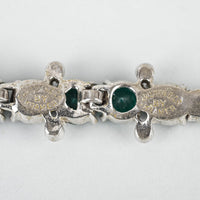 Vintage CHRISTIAN DIOR Green/Clear Rhinestone Necklace