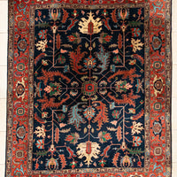 Hand Knotted Wool Heriz Style Rug