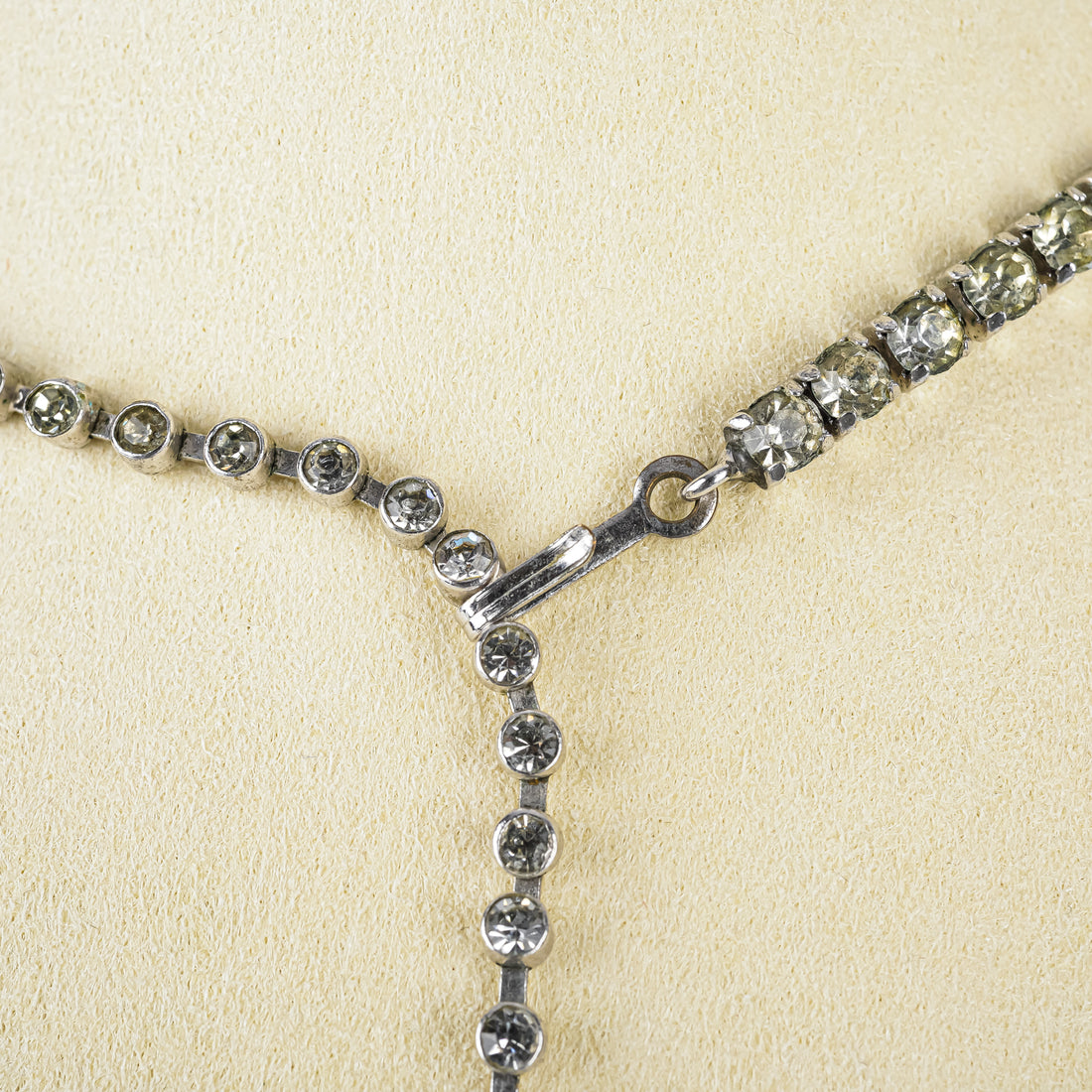 Vintage CHRISTIAN DIOR Green/Clear Rhinestone Necklace