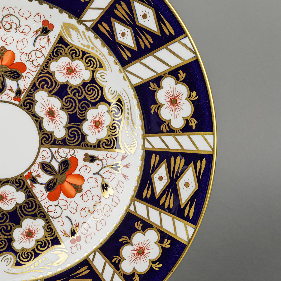 ROYAL CROWN DERBY Traditional Imari 2451 Dinner Plates Set Of 7