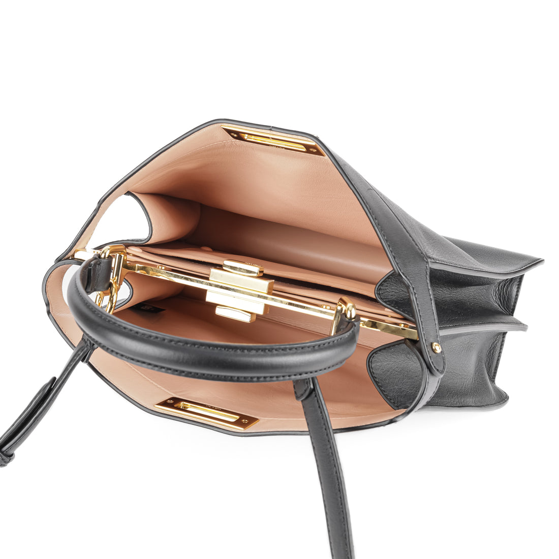 FENDI Peekaboo Handbag Medium- Black Leather