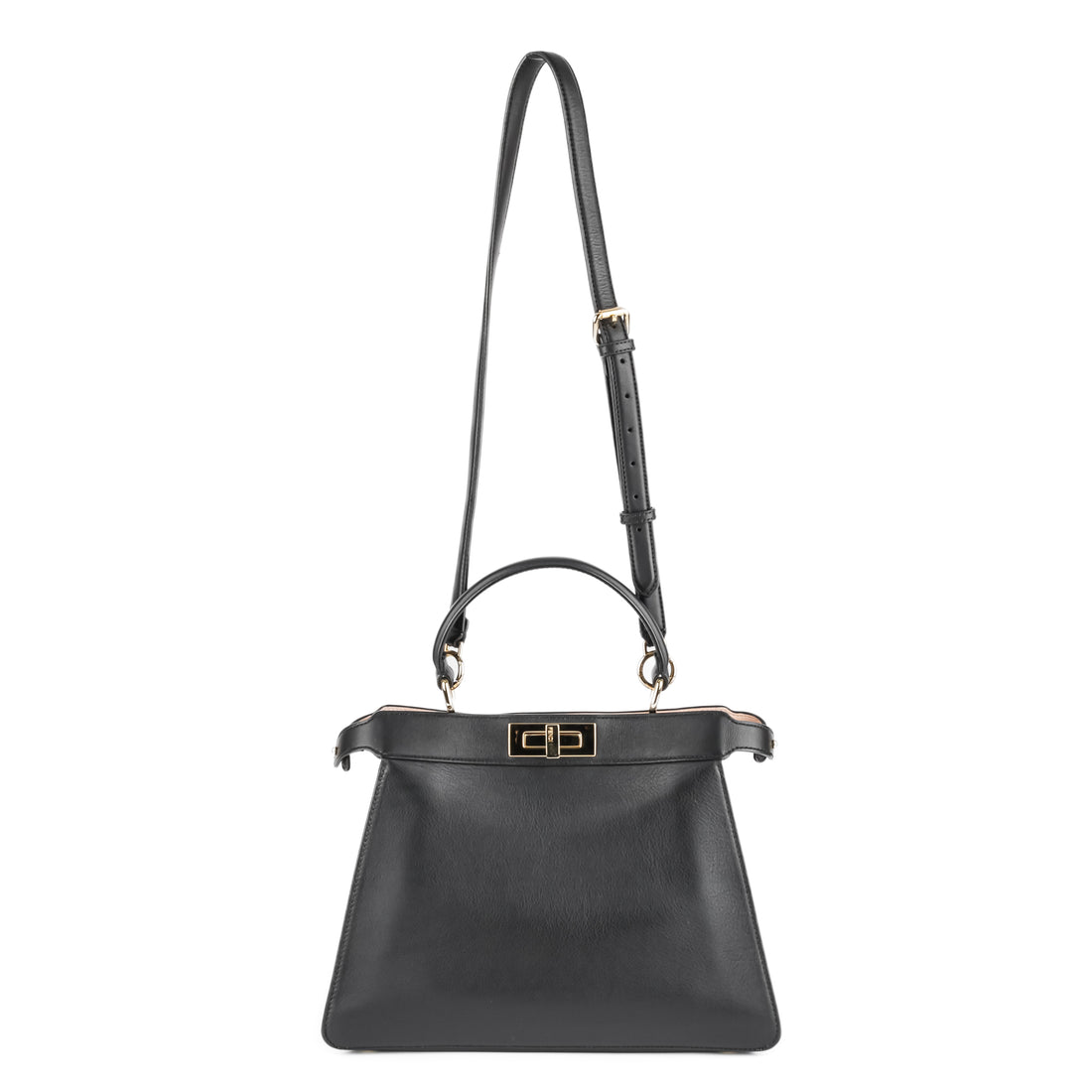 FENDI Peekaboo Handbag Medium- Black Leather