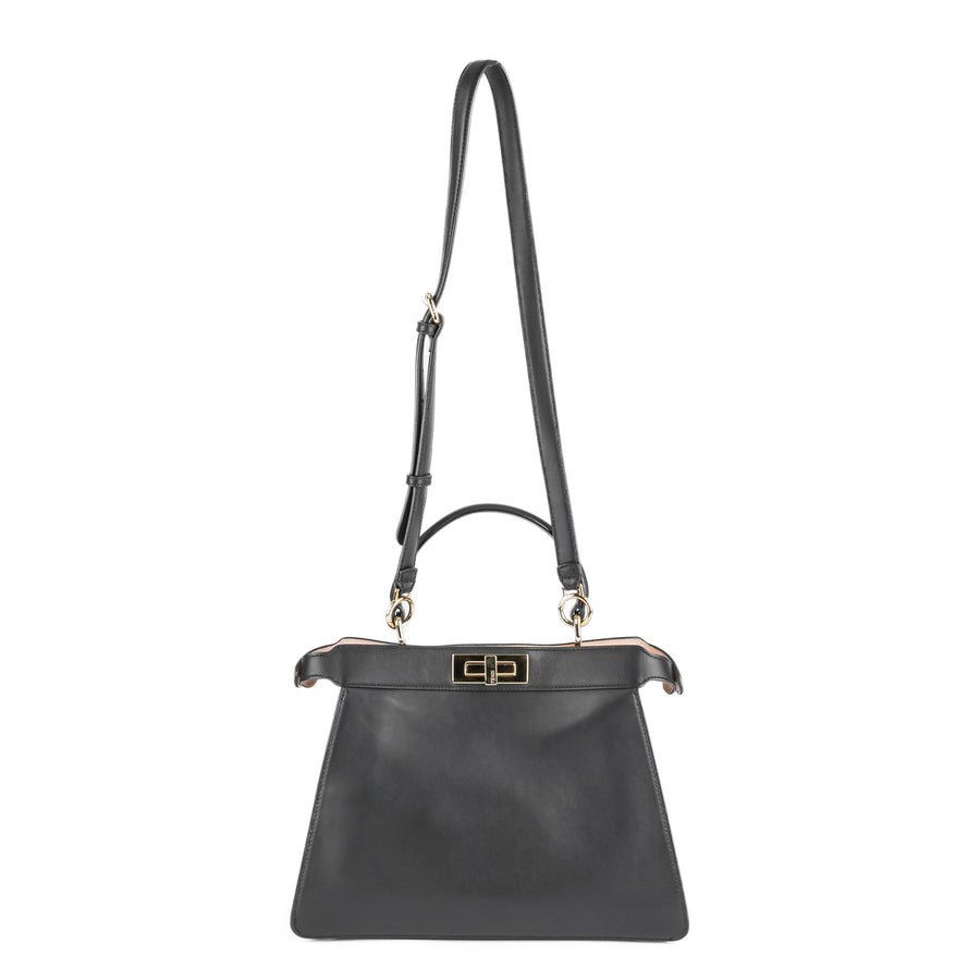 FENDI Peekaboo Handbag Medium- Black Leather