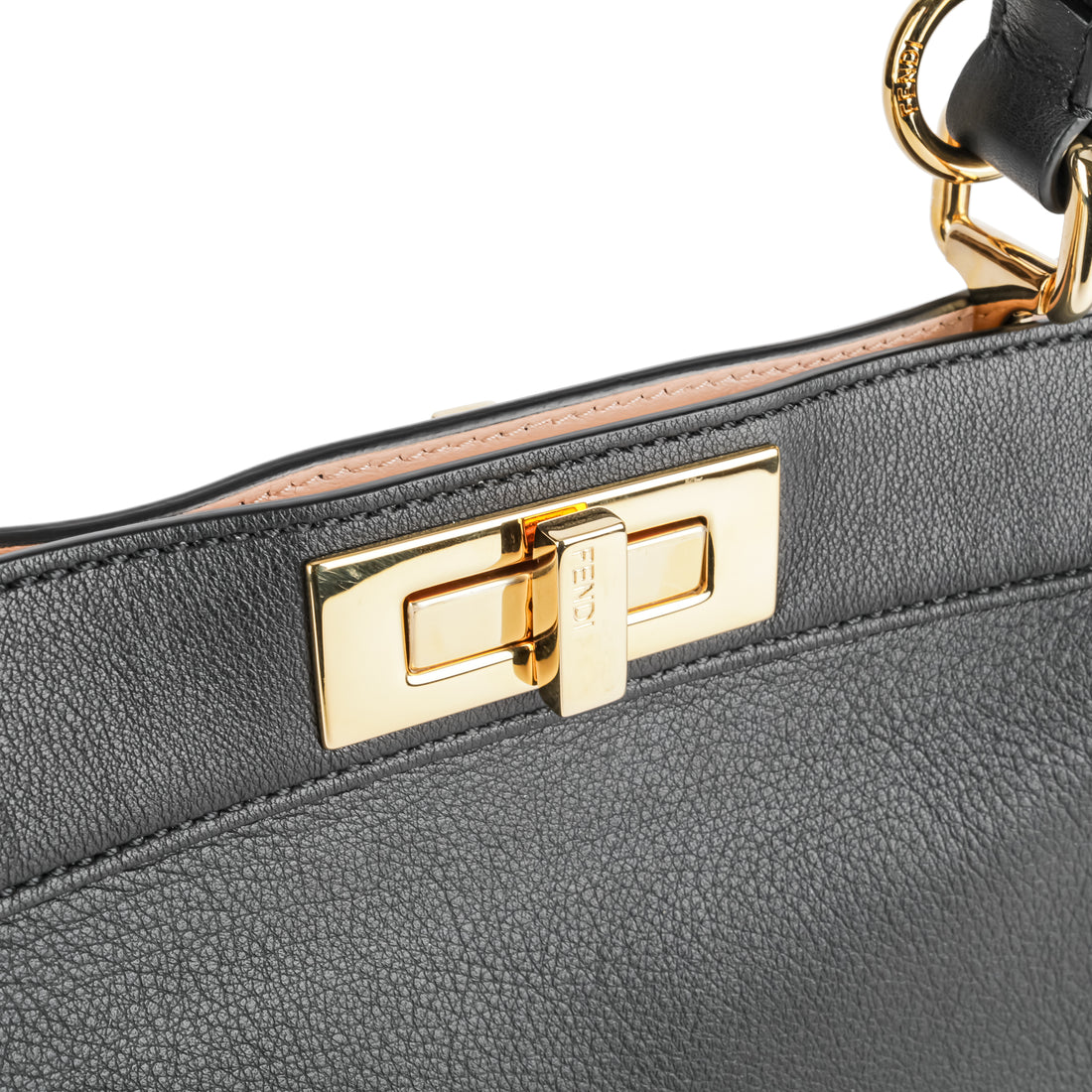 FENDI Peekaboo Handbag Medium- Black Leather
