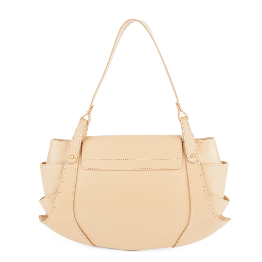 FENDI Compilation Shoulder Bag - Beige Leather