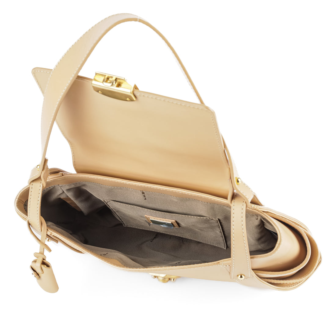FENDI Compilation Shoulder Bag - Beige Leather