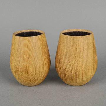 STINSON STUDIOS Oak Whiskey Tumblers Set Of 2