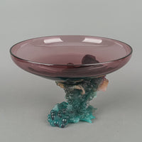 DAUM Bacchus Amethyst Pate De Verre Pedestal Bowl