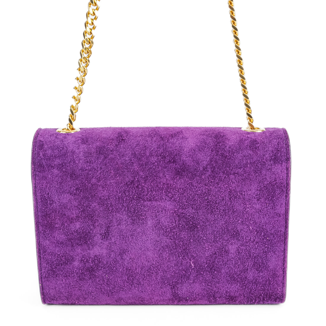 YVES SAINT LAURENT Kelly Flap Shoulder Bag - Purple Suede