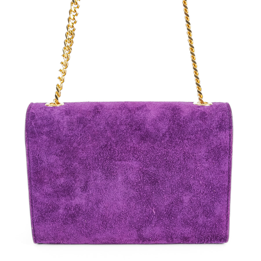 YVES SAINT LAURENT Kelly Flap Shoulder Bag - Purple Suede
