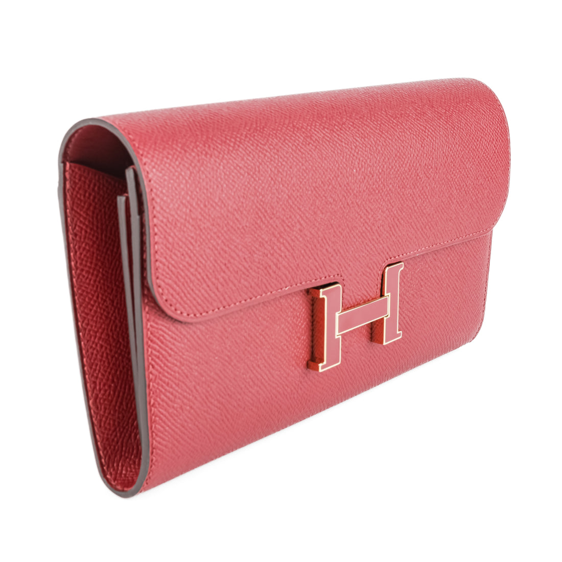 HERMES Portefeuille Constance Epsom Long Wallet - Red