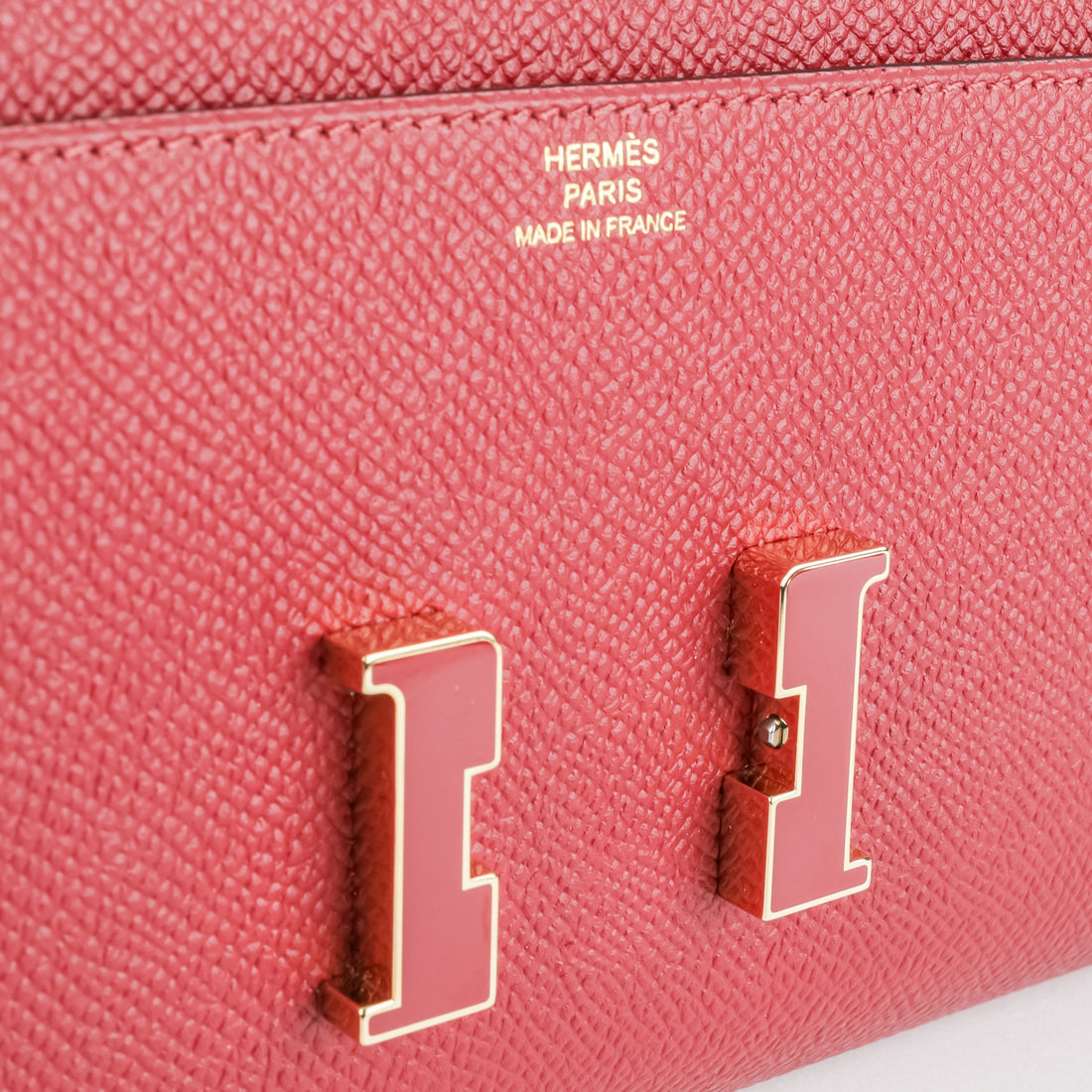 HERMES Portefeuille Constance Epsom Long Wallet - Red