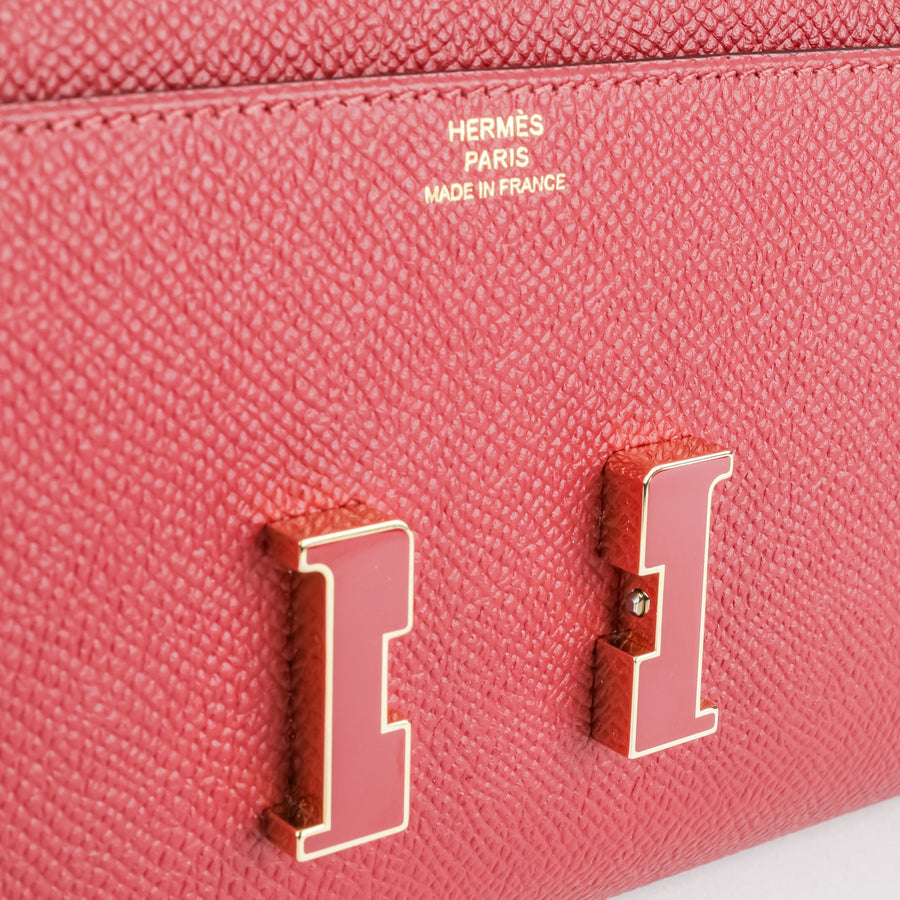 HERMES Portefeuille Constance Epsom Long Wallet - Red