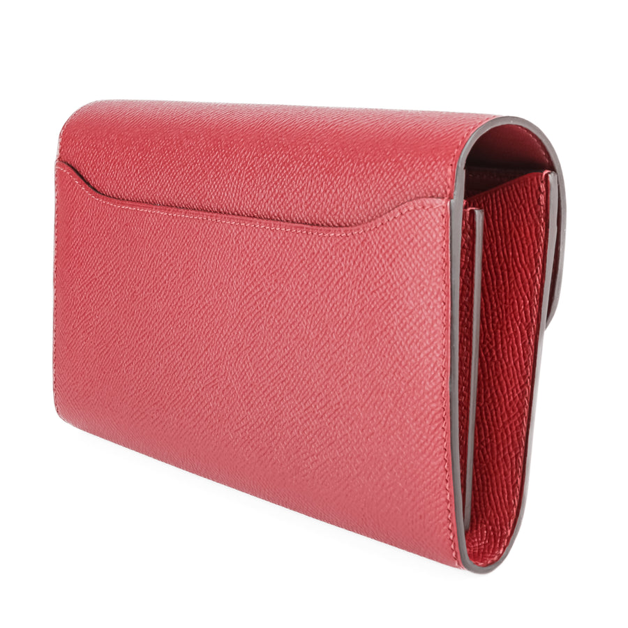 HERMES Portefeuille Constance Epsom Long Wallet - Red