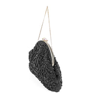 Vintage Black Beaded Evening Bag