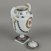 Vintage MOTTAHEDEH Hand Painted Lidded Neo-Classical Style Vase