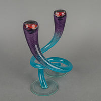 Michael Hudson Twist Art Glass Candlesticks Set Of 2