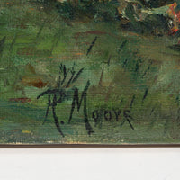 R. Moore - River Scene With Mill - Oil on canvas