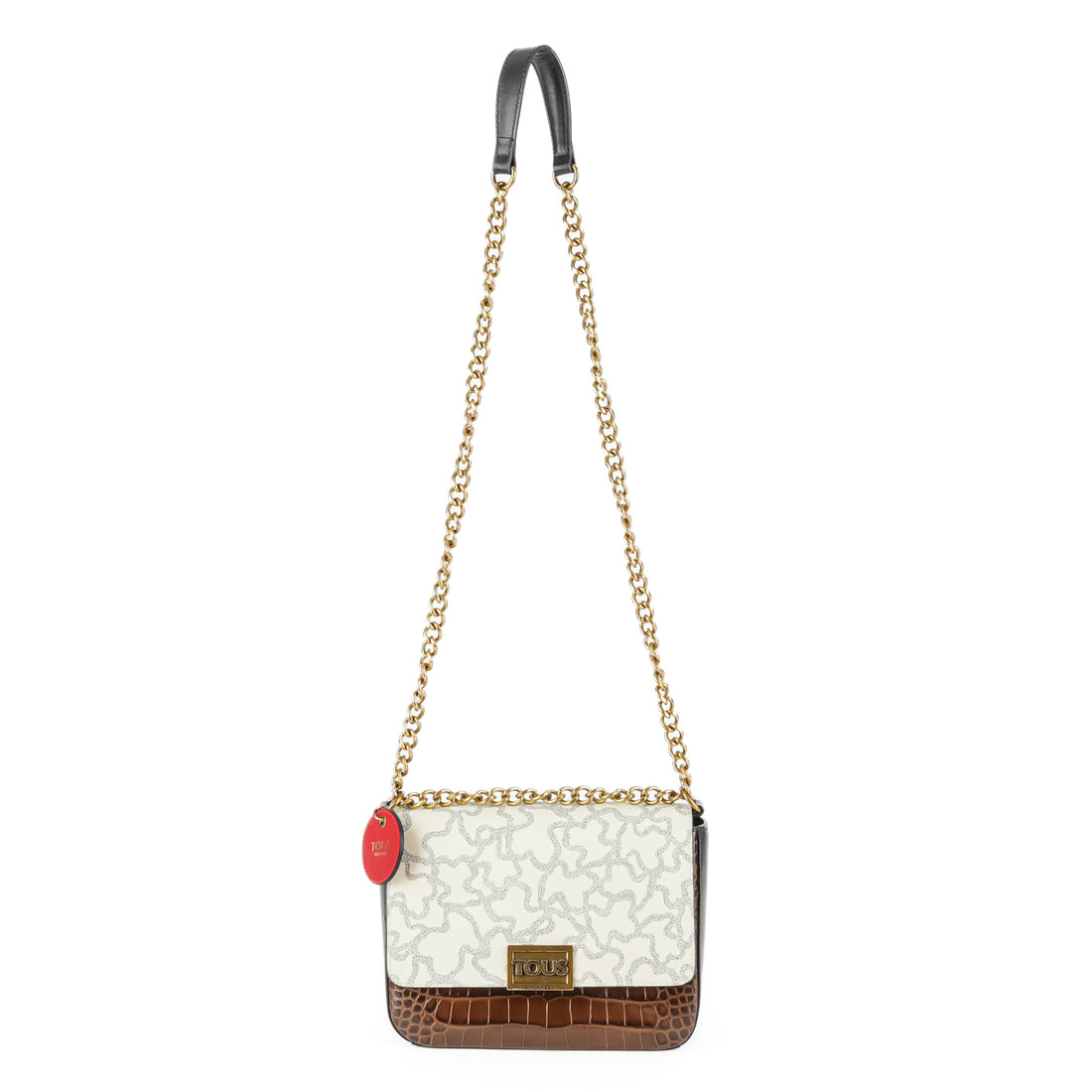 TOUS Kaos Embossed Croc Shoulder Crossbody Bag