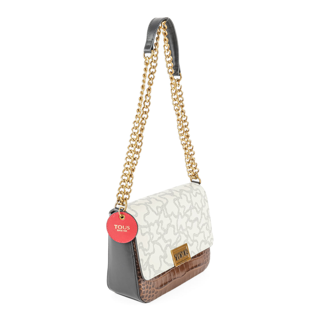 TOUS Kaos Embossed Croc Shoulder Crossbody Bag