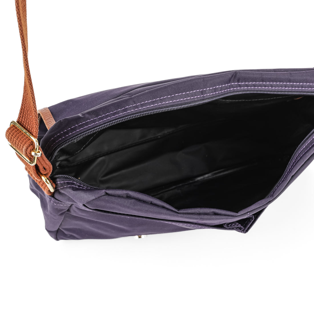 LONGCHAMP Nylon Messenger Purple Handbag