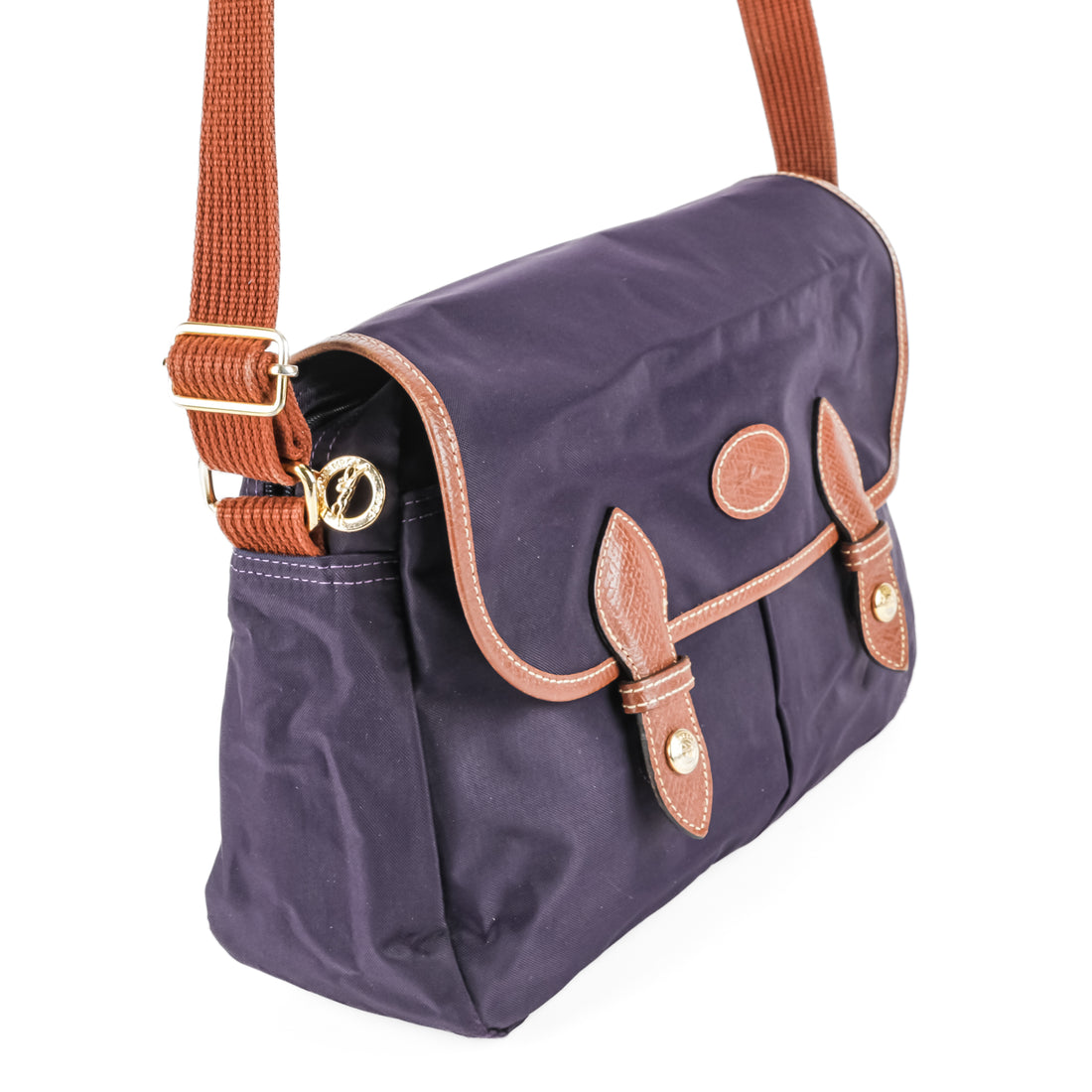 LONGCHAMP Nylon Messenger Purple Handbag