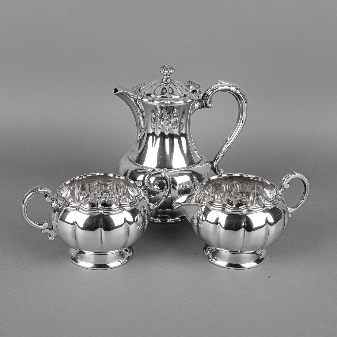 BIRKS Primrose Plate Melon 357 Silver Plate Tea & Coffee Service 6pcs