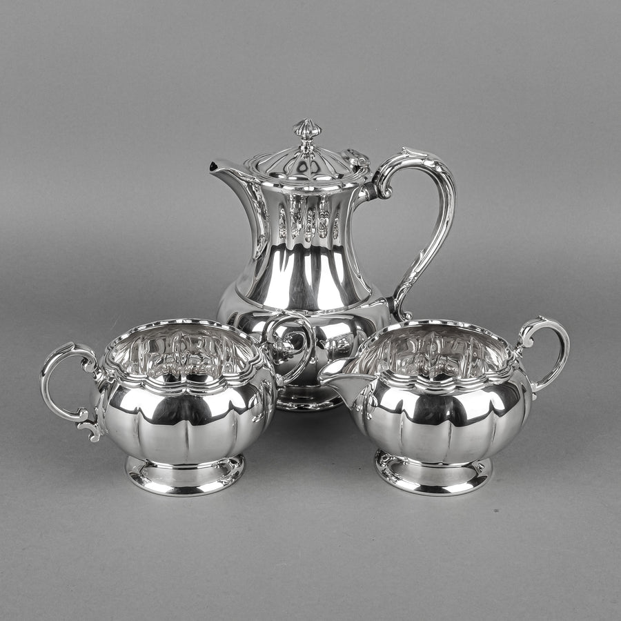 BIRKS Primrose Plate Melon 357 Silver Plate Tea & Coffee Service 6pcs