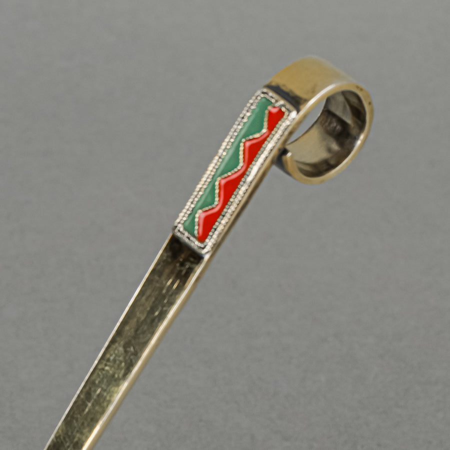 Russian 916 Silver With Enamel Vermeil Tea Stainer