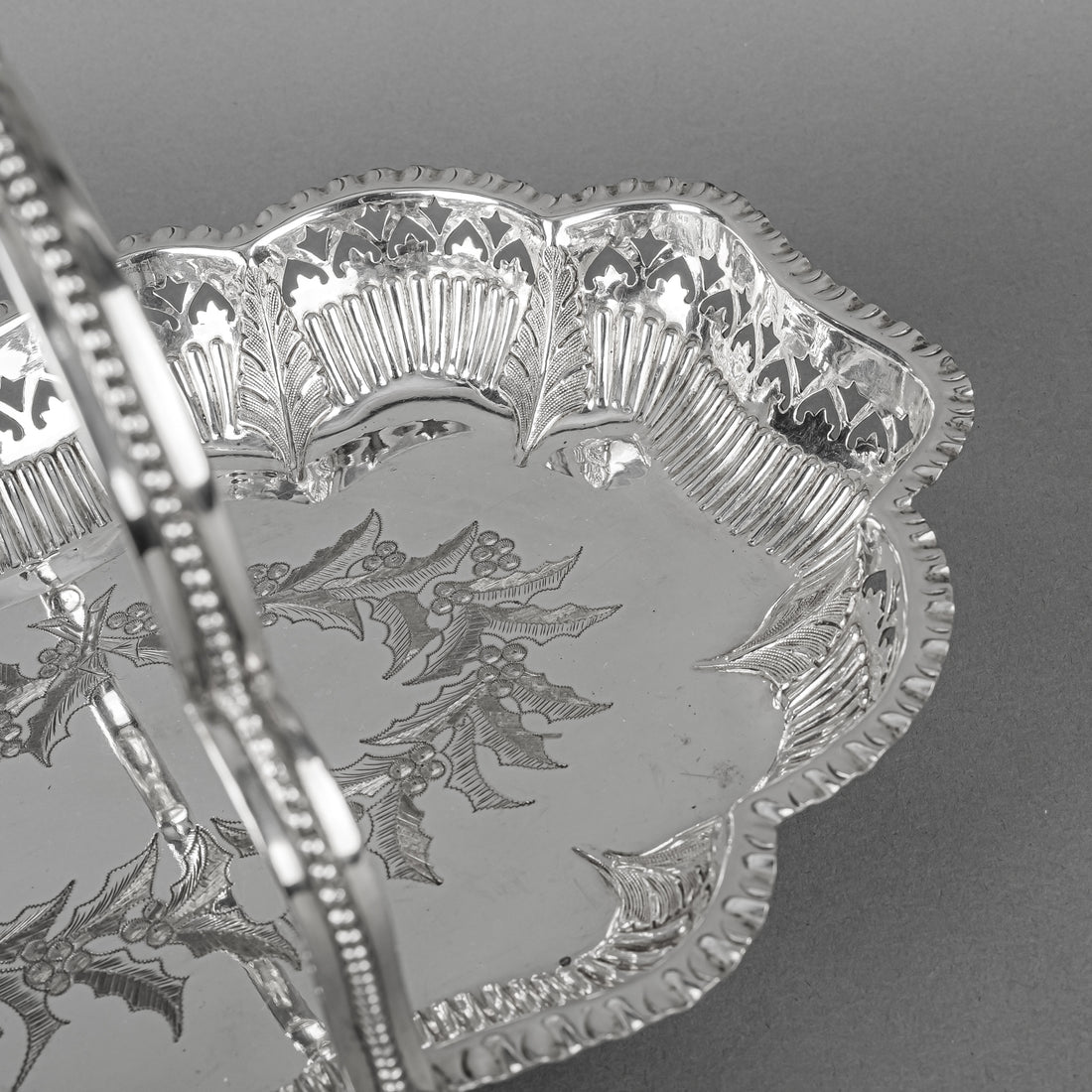 COOPER BROS Silverplate Pierced Footed Basket