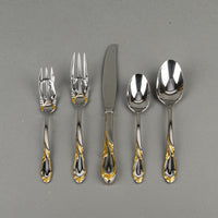 YAMAZAKI Cache Gold Stainless Steel Flatware 4 Place Settings with Extras