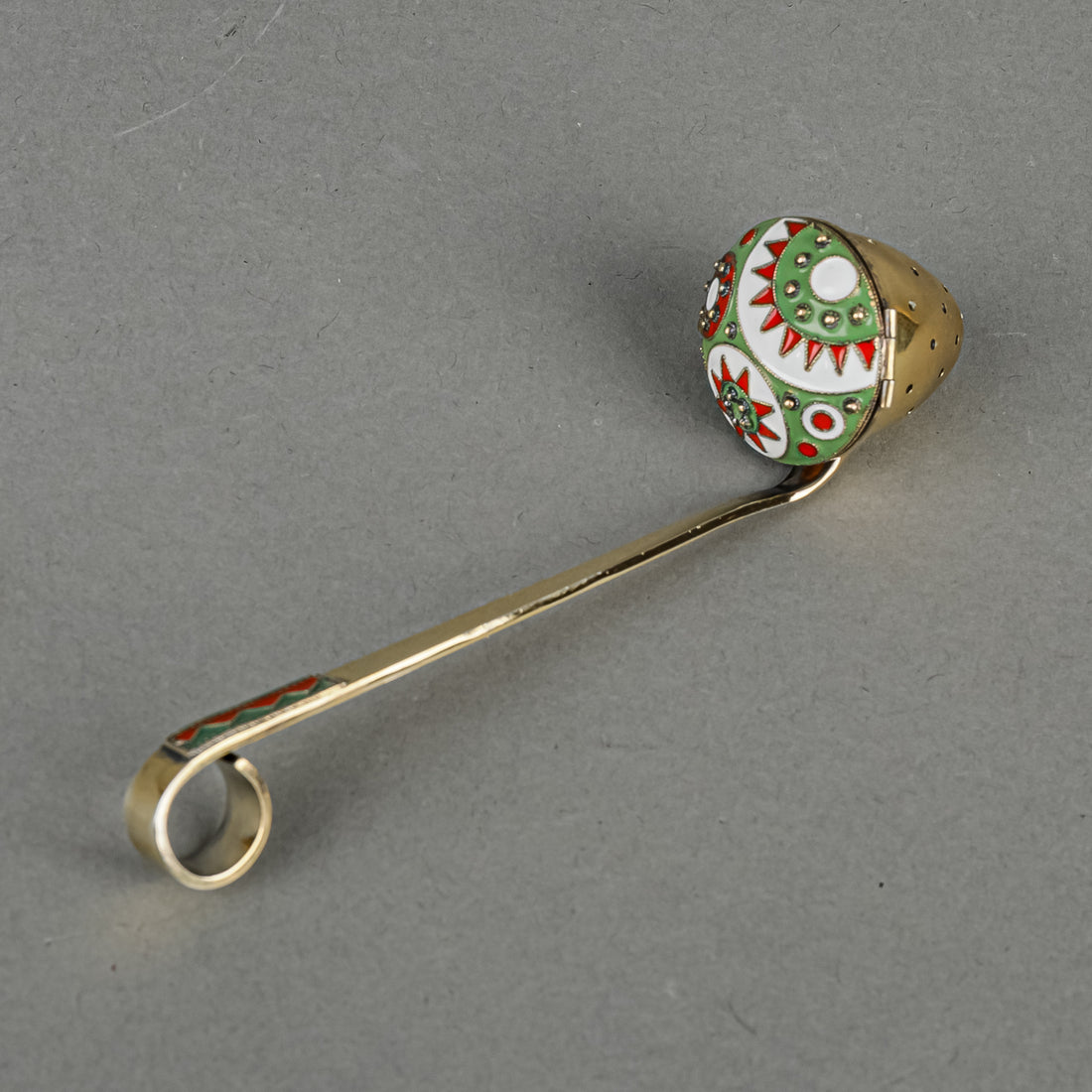 Russian 916 Silver With Enamel Vermeil Tea Stainer