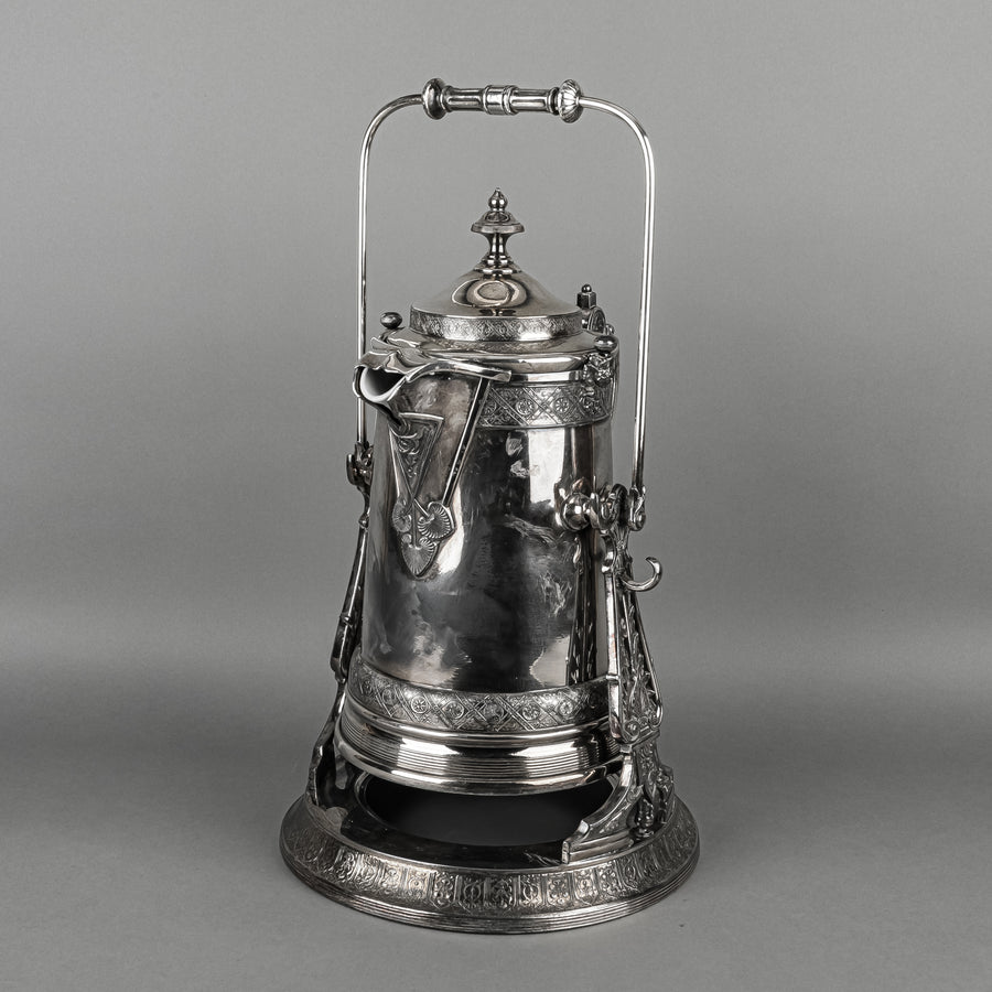 REED & BARTON Silver Plate Tilting Water Jug & Stand