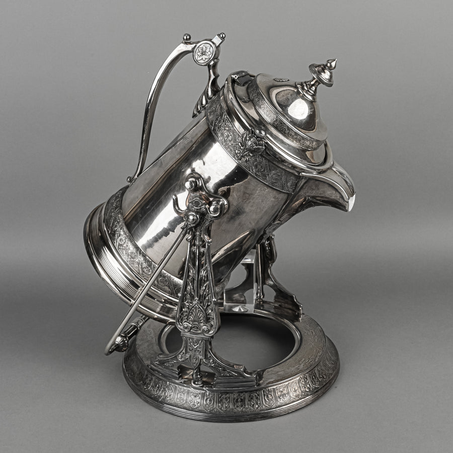 REED & BARTON Silver Plate Tilting Water Jug & Stand