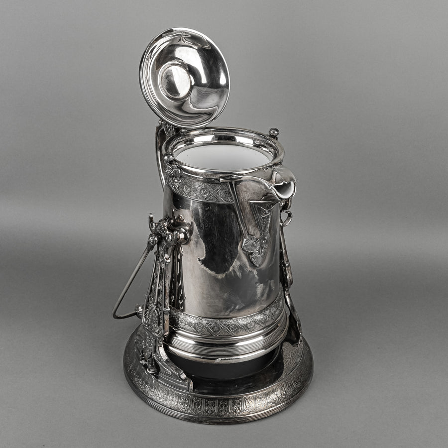 REED & BARTON Silver Plate Tilting Water Jug & Stand