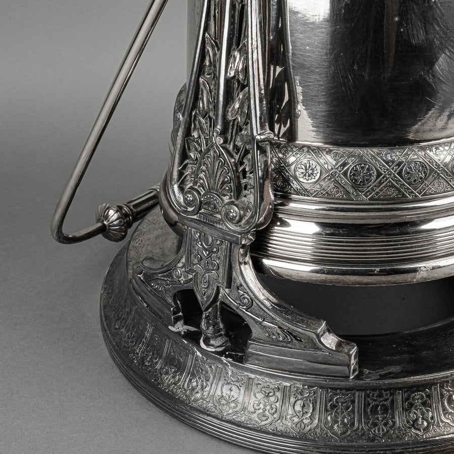 REED & BARTON Silver Plate Tilting Water Jug & Stand