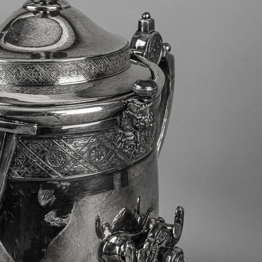 REED & BARTON Silver Plate Tilting Water Jug & Stand